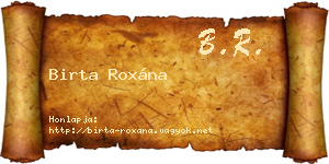Birta Roxána névjegykártya