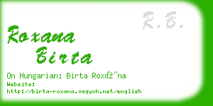 roxana birta business card